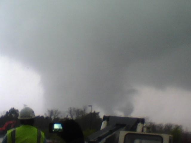Tornado that just touched down east of Nashville.