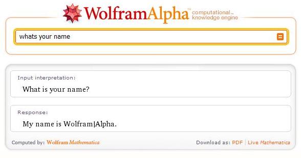 Small talk with WolframAlpha