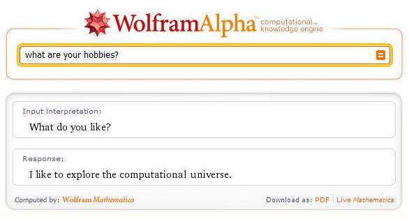 Small talk with WolframAlpha