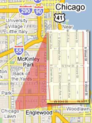 25. Chicago, Ill. Neighborhood: Winchester Ave./60th St. Found Within ZIP Code(s): 60636 Predicted Annual Violent Crimes: 234 Violent Crime Rate (per 1,000): 103.68 My Chances of Becoming a Victim Here (in one year): 1 in 10