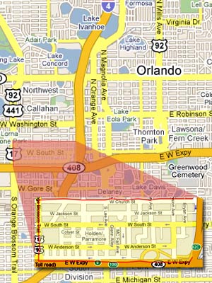 22. Orlando, Fla. Neighborhood: East-West Expy/Orange Blossom Trl. Found Within ZIP Code(s): 32805 Predicted Annual Violent Crimes: 228 Violent Crime Rate (per 1,000): 113.21 My Chances of Becoming a Victim Here (in one year): 1 in 9