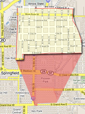 13. Springfield, Ill. Neighborhood: Cook St./11th St. Found Within ZIP Code(s): 62703 Predicted Annual Violent Crimes: 229 Violent Crime Rate (per 1,000): 125.96 My Chances of Becoming a Victim Here (in one year): 1 in 8