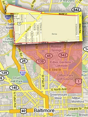 5. Baltimore, Md. Neighborhood: North Ave./Belair Rd. Found Within ZIP Code(s): 21213 Predicted Annual Violent Crimes: 361 Violent Crime Rate (per 1,000): 149.98 My Chances of Becoming a Victim Here (in one year): 1 in 7