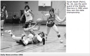 sarah palin basketball - No. 22, was the point guard of the Wasilla Warriors in 1992 when Daily News archive 1982