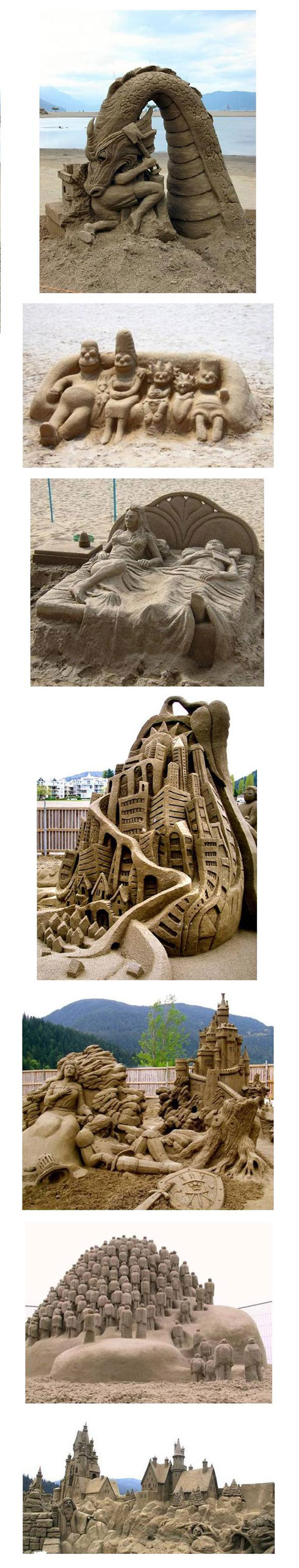 A collection of some the most incredible sand sculptures you'll ever see. Taken from a recent event in Canada. 