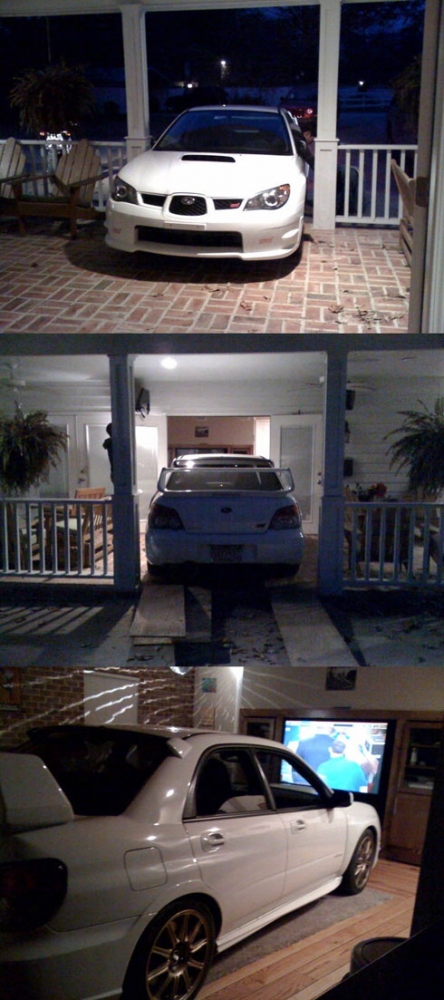 This guy decides to save some money and turns his own living room into a drive-in. 