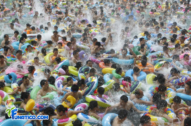 Check out public swimming pool in Shanghai, China.