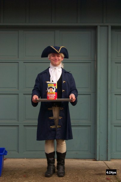 Just some random dude, dressed up as the famous Quaker Oats guy. It's quite humorous. :