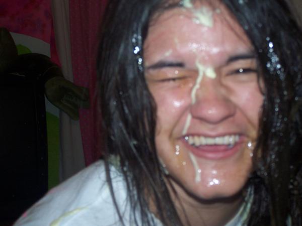 she said it was a lotion fight.. but it doesn't look like one to me. WHO WOULD POST THIS ON MYSPACE?! SERIOUSLY..  
