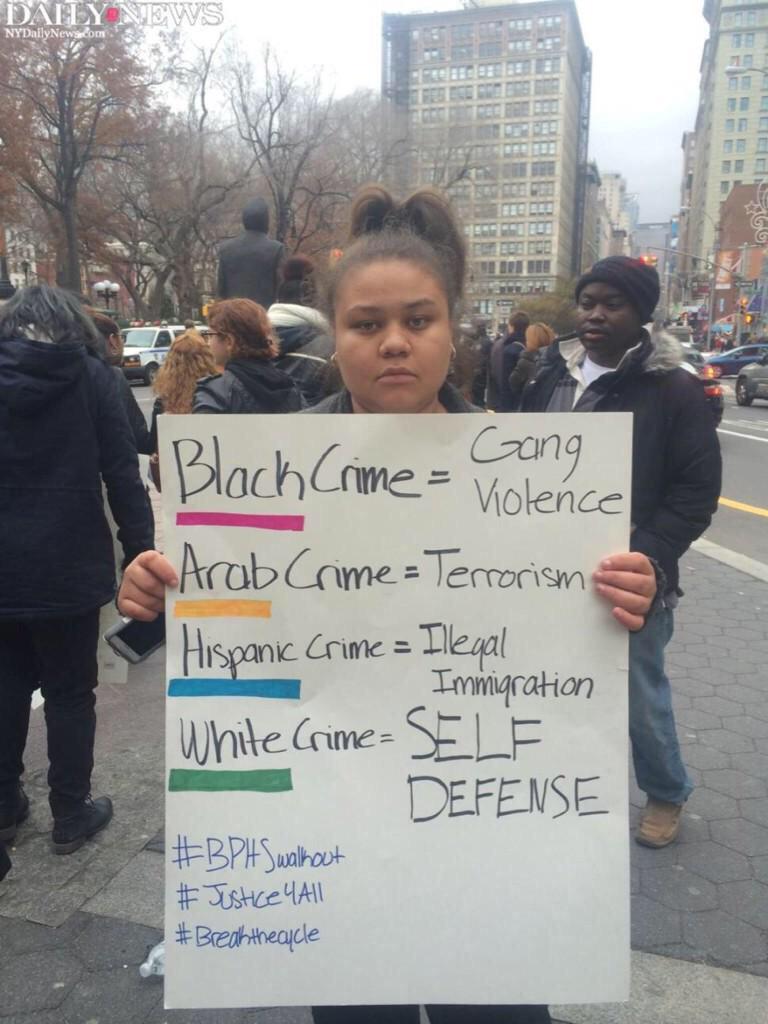 young "protester" spreading the false narrative