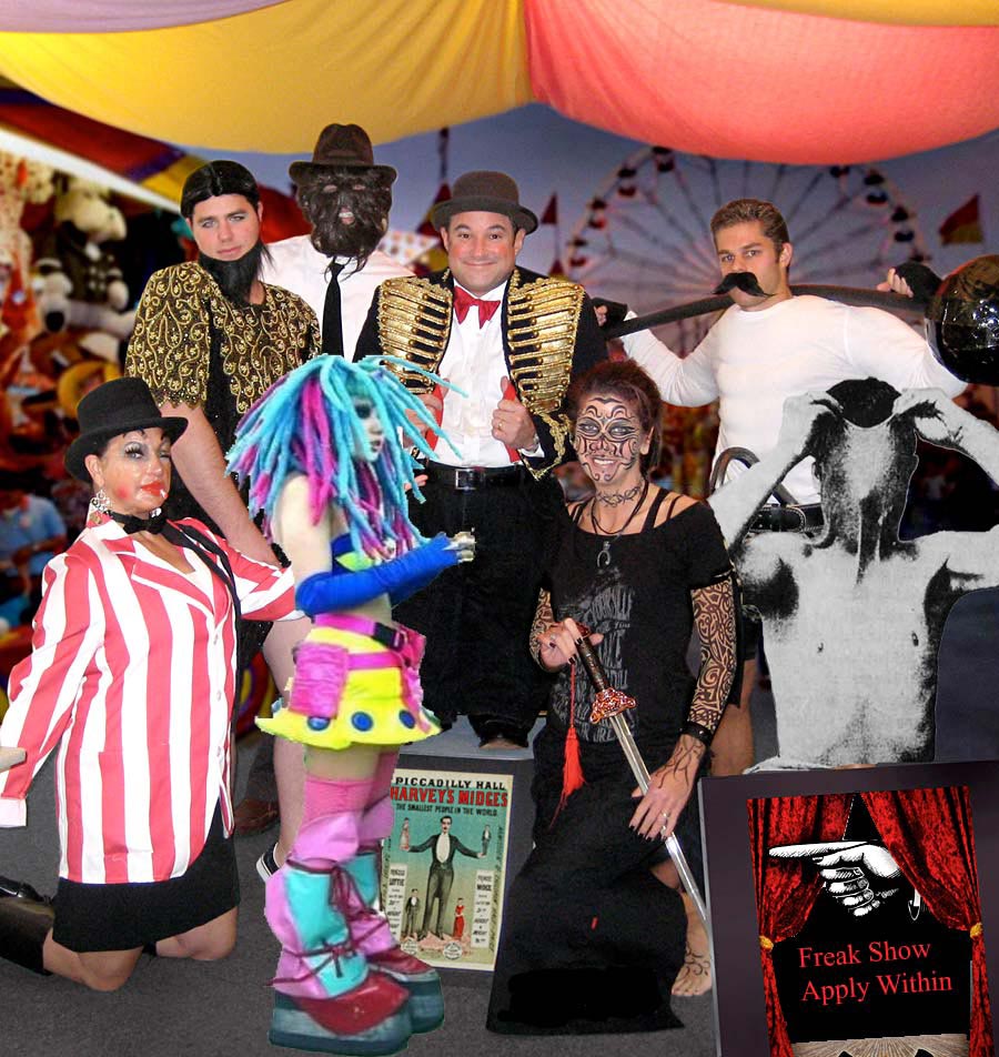 rubber man - Piccadilly Hall Harveys Midres De Sallustreres Freak Show Apply Within