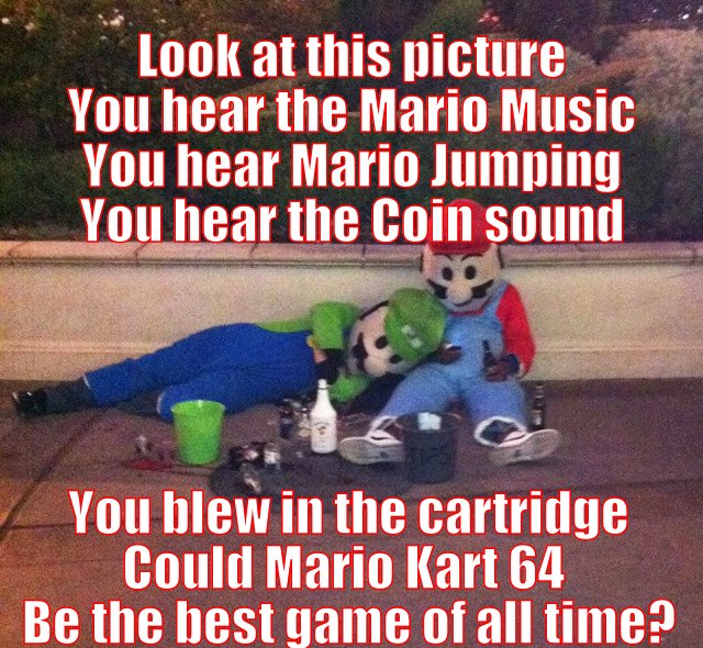 Mario and Luigi Drunk and Asking for Tips....Is that Blood?