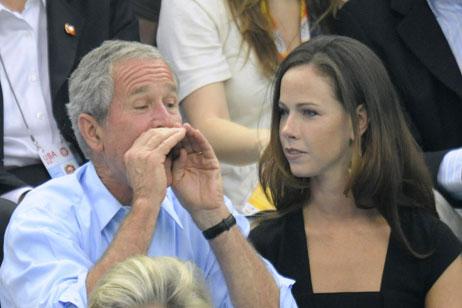 G.W. getting drunk at the Olympics