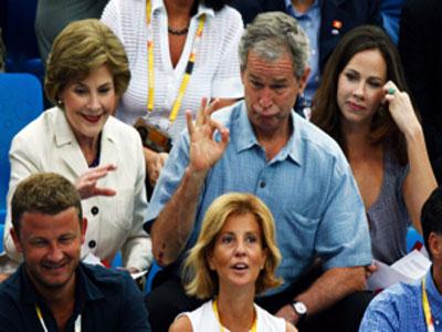 G.W. getting drunk at the Olympics