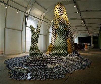 Canned food sculptures