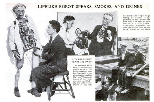 Mechanical Man Sings, Smokes and Drinks: October 1935
