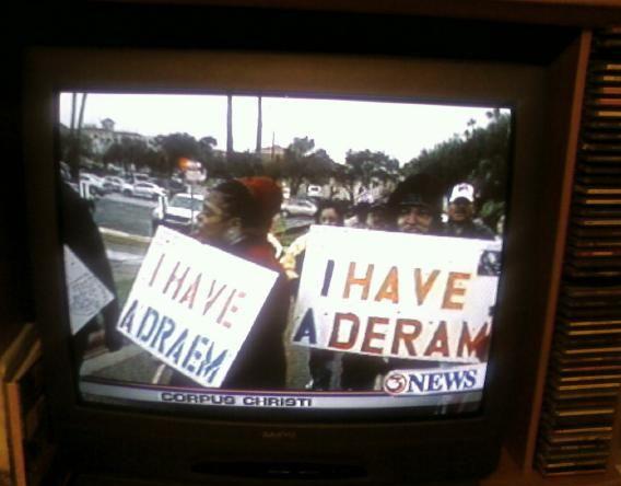 This was from a rally in Corpus Christi, TX. I have a dream ebonics style. 