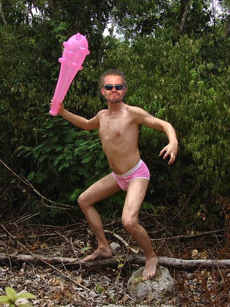 give me a man in some tighty whit.... er tighty pinkies... and pink bat.. and put us in the woods... and its a guaranteed sweeeeeet time.

heres a picture of a dream come true