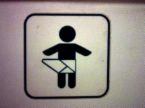 Funny baby changing area sign.
