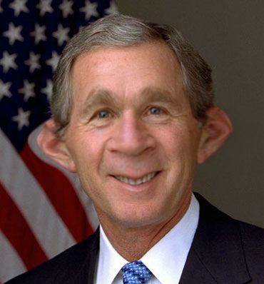 George W Bush as a chimpanzee