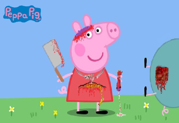 Peppa pig kills & mutilates daddy pig. 