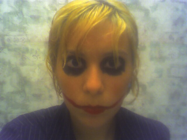 my homage to the Joker. I might be him for Halloween. I'm still thinking about it because my friend and I have been planning a zombie walk for about a year