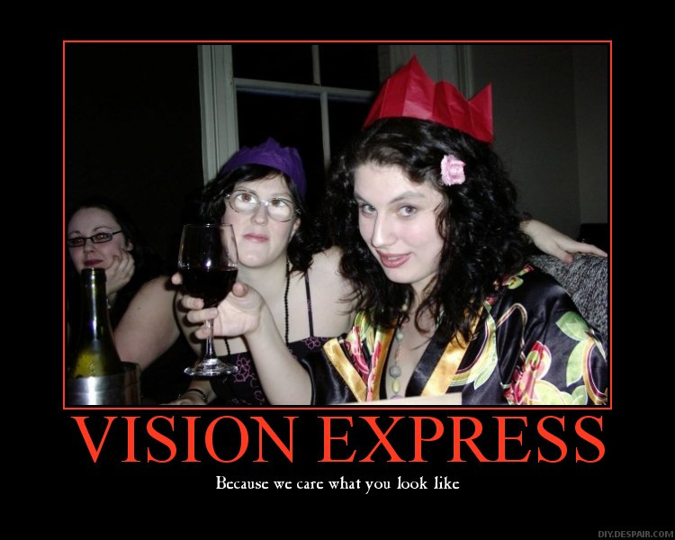 Vision Express, spec savers big glasses, magnify glass, big eyes