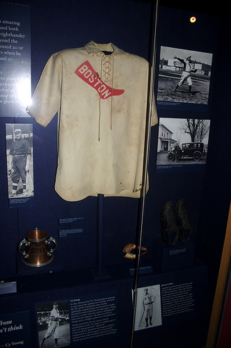 Cy Young's original jersey, he is the only Red Sox player to pitch a perfect game (5/5/1904)