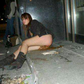 A Girl passed out downtown in the city I live. Needless to say, she won't be going downtown anymore...