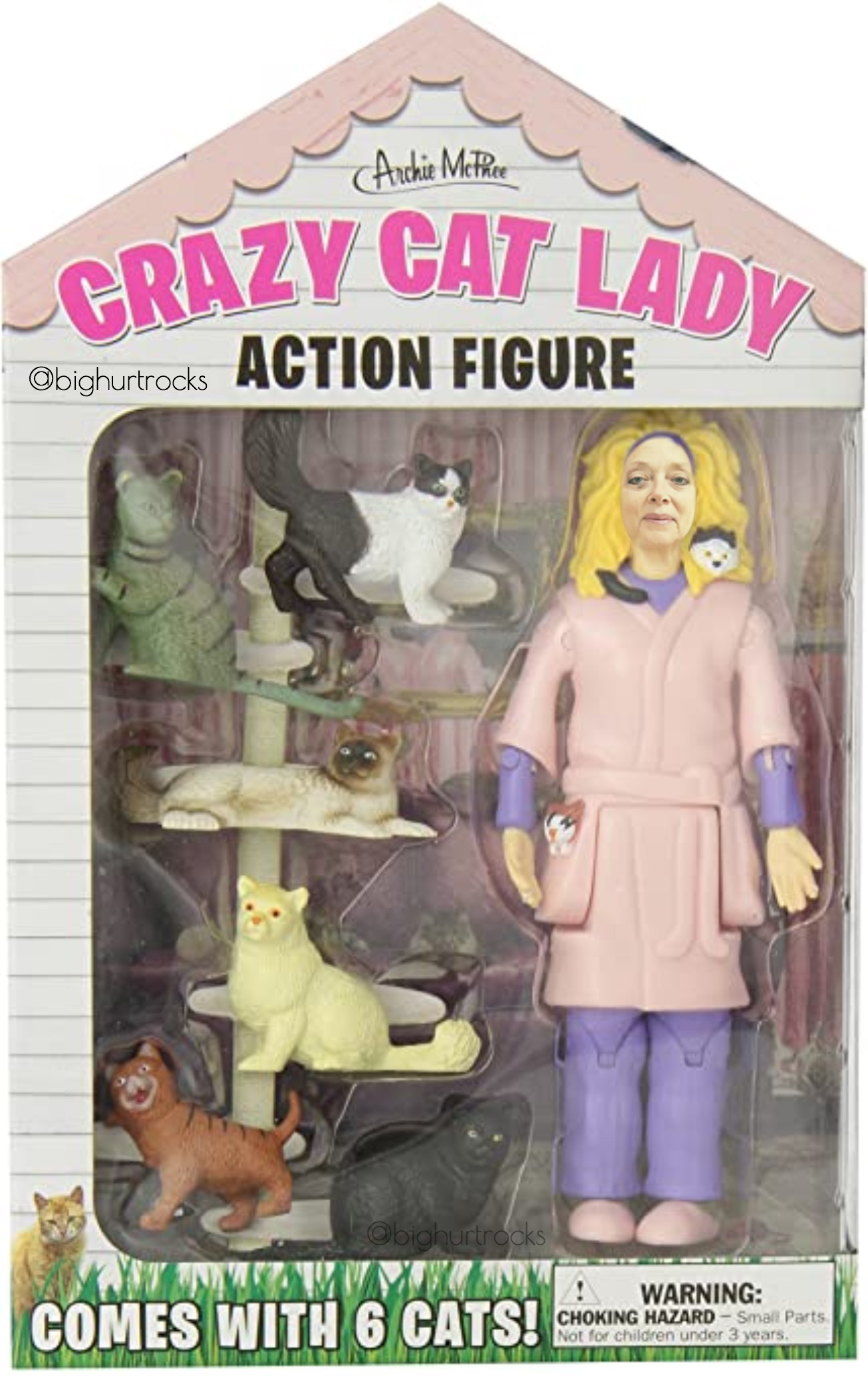 crazy cat lady action figure - Archie Mithe Crazy Cat Lady Cbigtutrocks Action Figure Warning Amatwavallinn ! Comes With 6 Cats! Co