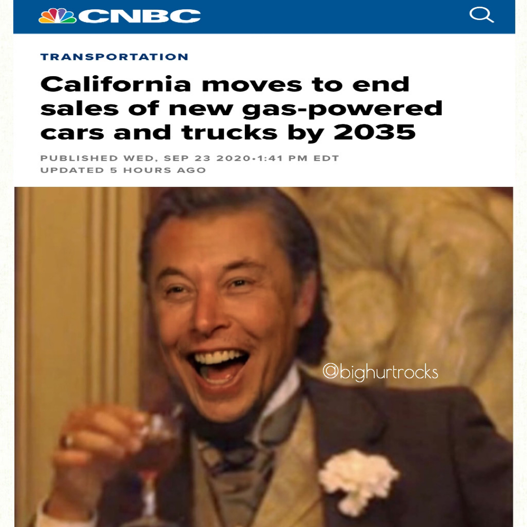 bighurtrocks- leonardo dicaprio laughing meme - Scnbc a Transportation California moves to end sales of new gaspowered cars and trucks by 2035 Published Wed, . Edt Updated 5 Hours Ago