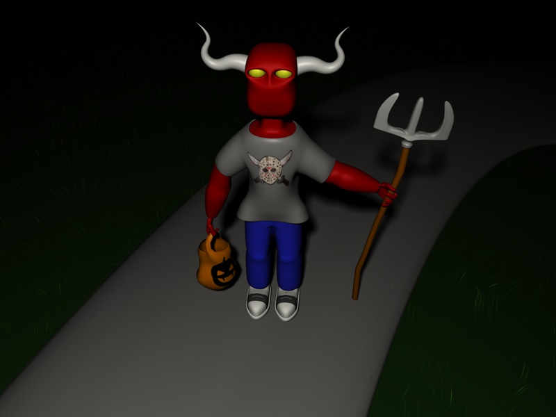 3D Trick-Or-Treat Devil