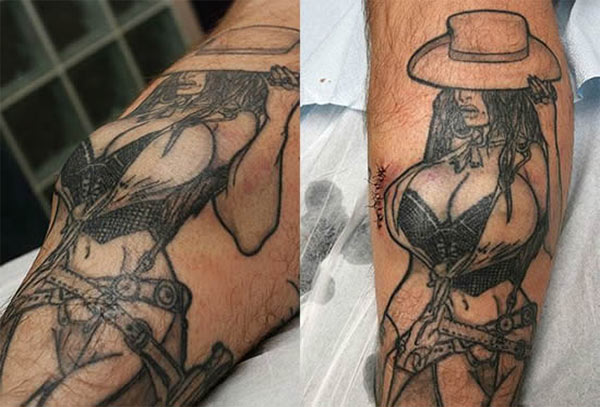 boob job for a tattoo