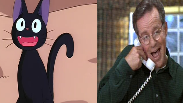 In one of his final roles before his death, Phil Hartman supplied the English voice of the cat Jiji in the Hayao Miyazaki film, "Kiki's Delivery Service".