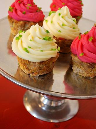 Tell the kids that they get cupcakes for dinner but serve meatloaf cupcakes with colored mashed potato icing!