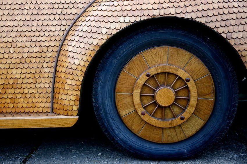 wooden hubcaps