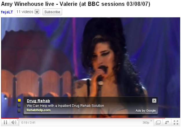 youtube ad funny youtube ads - Amy Winehouse live Valerie at Bbc sessions 030807 fejalT 11 Videos Subscribe Drug Rehab We Can Help with a Inpatient Drug Rehab Solution RehabHelp.com Ads by Google Il 360p Df