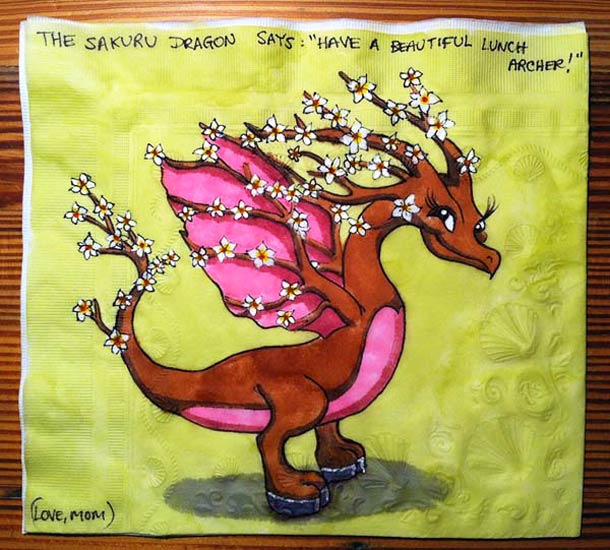 Creative Mother Draws On Napkins For Her Kids