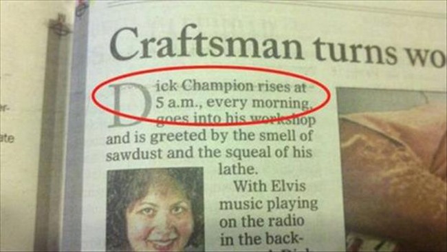 weird funny names - Craftsman turns wo lite iek Champion rises at 5 a.m., every morning coes into his workshop and is greeted by the smell of sawdust and the squeal of his lathe. With Elvis music playing on the radio in the back