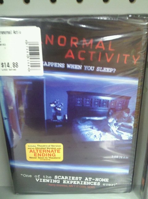 poorly placed stickers - Norhal Fers Activity $14.88 Appens When You Sleep? Theatrical Version w Unrated Version Alternate Ending Never Seen In Theateral 26 Am "One of the Scariest AtHome Viewing Experiences ever!"