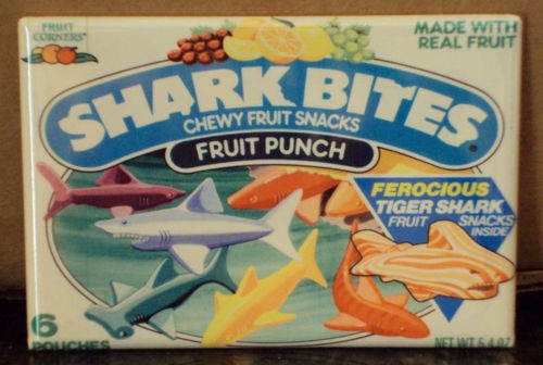 If you think you loved Shark Bites, you're forgetting one key element, the white bites. What flavor were those? Ice? Plain? Cloth?