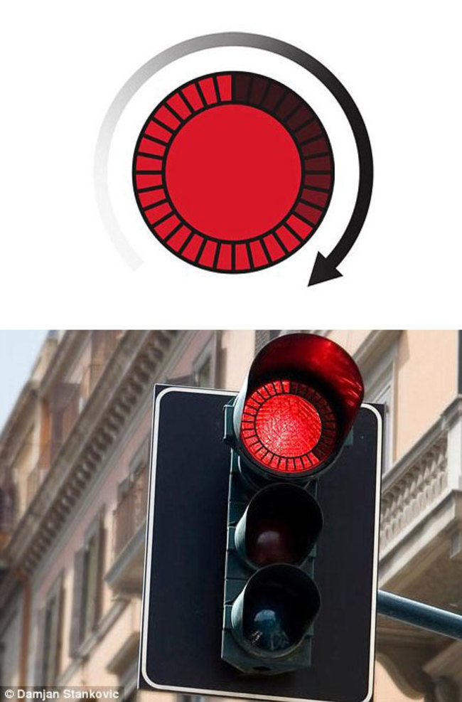 Traffic lights with countdown indicators.