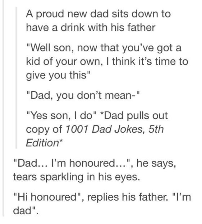 document - A proud new dad sits down to have a drink with his father
