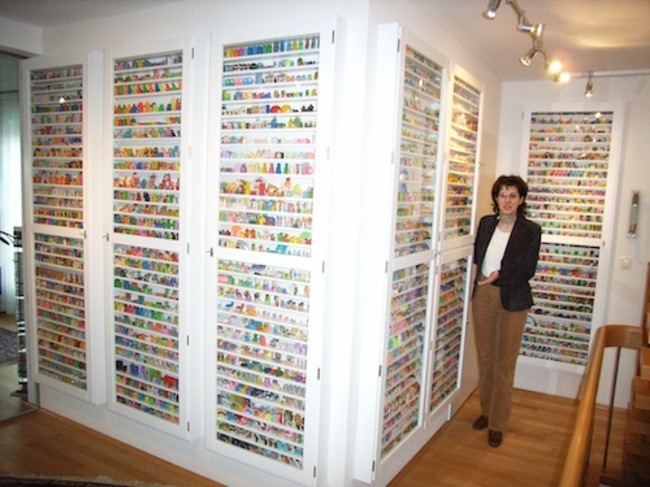 Erasers - Petra Engels from Germany owns this huge collection of 19,571 non-duplicate erasers from 112 different countries.