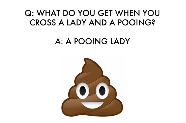 kid jokes - Q What Do You Get When You Cross A Lady And A Pooing? A A Pooing Lady