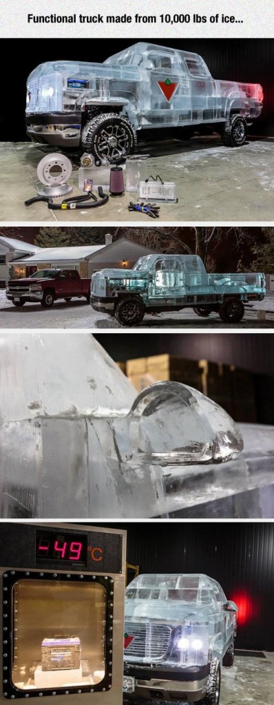 proof that strange things exist - Functional truck made from 10,000 lbs of ice... 49c