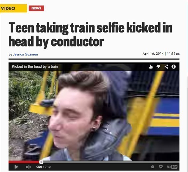 guy gets kicked in the face - Video News Teen taking train selfie kicked in head by conductor By Jessica Guzman am Kicked in the head by a train O YouTube
