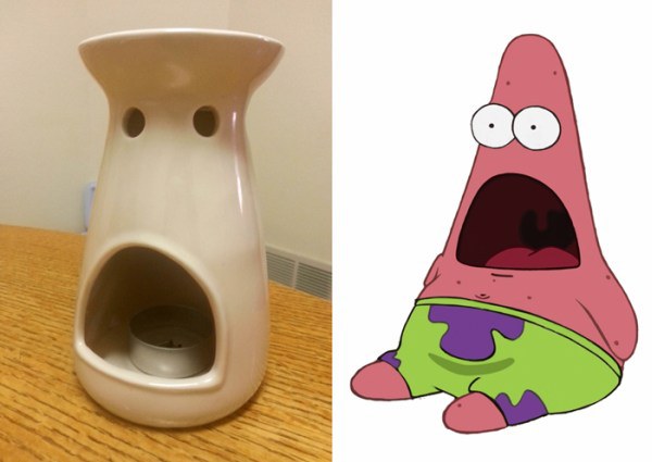 This candle holder and Patrick Star