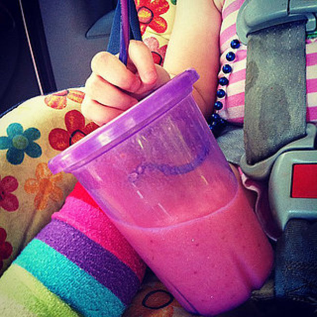 Prevent your child from making a mess with their drink by using a crazy straw upside down so they can't pull it out.