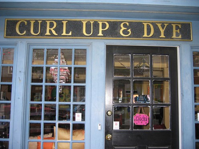 fun business names - Curl Up E Dye Close